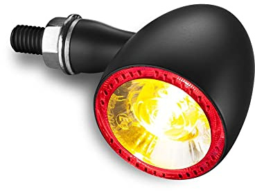 LED-Blinker- / Rücklicht-Einheit Bullet 1000 DF schwarz / 1 STÜCK | Universal, hinten; ersetzt Brems-/Rücklicht sowie Blinker, Material Metall, Glasfarbe transparent, 12 V, HPT-Technologie