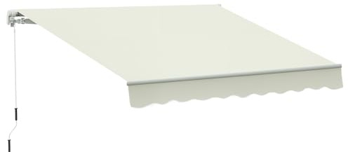Outsunny Store Banne Manuel Rétractable 295 x 245 cm avec Manivelle Crème