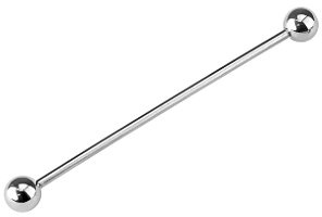 Paula & Fritz® Hantel UNIVERSAL Barbell Zungen-Piercing Industrial Ohr Silber Stahl ALLE Stab-dicken Stab-längen Kugel-größen