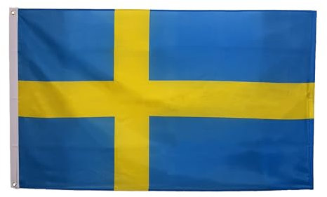Flagtex Bandiera della Svezia in nylon 210D con occhielli 150 cm x 90 cm