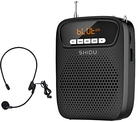 Bluetooth Voice Amplifier with Wired Microphone | 15W Rechargeable Portable Audio System Clip on Microphone Speaker for Teachers Classroom, Presentation, Tour Guides ect