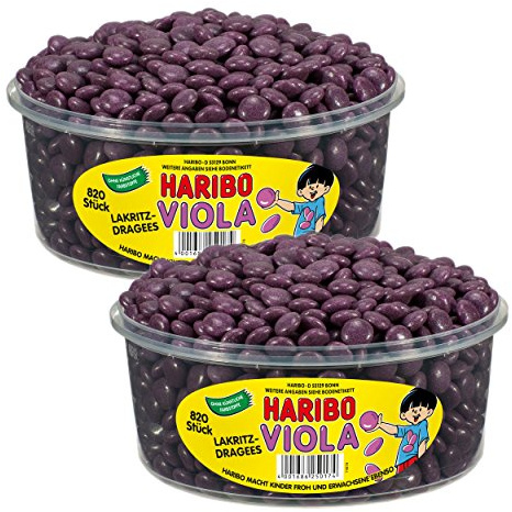 Haribo Viola in Runddose, 2er-Pack, 2x820 Stück, 2296g
