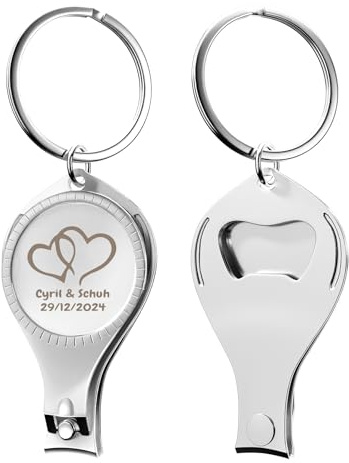4-in-1-Multifunktions-Flaschenöffner, Nagelknipser, Hochzeitsbrauerei, personalisierbar, silberfarben, Multitool-Geschenke für Männer, 60 Stück.