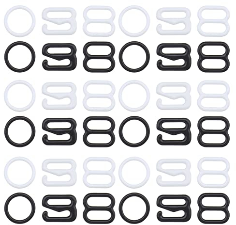 YINETTECH 120 Piezas Traje de Baño Ganchos para Sujetador Correa de Lencería Diapositivas Y Anillos Correa para Sujetador de 8 Mm Cierre de Gancho Deslizante Ajustador