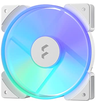 Fractal Design Prisma AL-12 White – 120mm Computer Fan - PWM Control - Six addressable RGB LEDs - ARGB - LLS Bearings - TripWire Technology - RGB (1-pack)