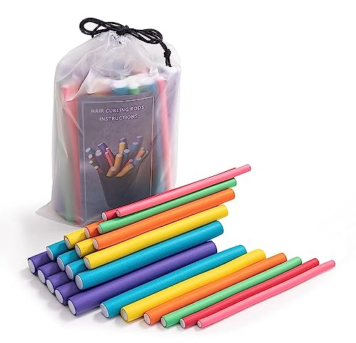 xnicx Bigodini per Capelli,47 Pezzi Flessibili Arricciacapelli Senza Calore,Bigodino per Capelli Corti,Bigodino Lungo per Boccoli,Bigodini Morbidi per Dormire per Capelli Medi Lunghi