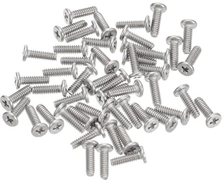 sourcing map M1.6-0.35 X 5 mm 50pcs Plat Rond Diriger Vis 304 Inoxydable Acier Phillips Conduire Machine Vis Matériel Attache pour Meubles Connexion