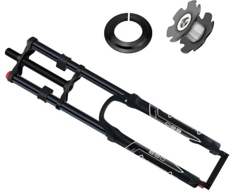 RUJIXU 26 27,5 29 Zoll MTB Fahrrad Federgabel Scheibenbremse Federweg 130mm Downhill-Gabel Zugstufeneinstellung Doppelte Schulter DH Luft Gerade 1-1/8 Ultraleicht Fahrrad Stoßdämpfer