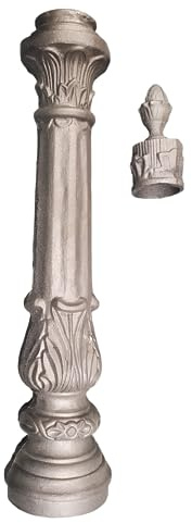 Cast Iron Ornamental Post - Base Section + Top Crown - Fits 2 Round Pipe