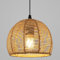 Riserva Suspension Lustre Vintage, E27 Luminaire Plafonnier en Rotin, Rétro Lampe de Plafond Retro pour Salon, Cuisine, Chambre, Café-bar (20CM)