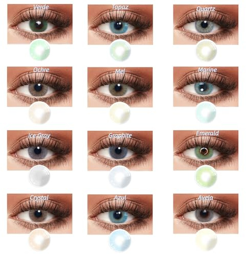 Sehr stark natürlich deckende blaue Kontaktlinsen farbig NATURAL LIGHTGREY + Behälter, 1 Paar (2 Stück), DIA 14.50, ohne Stärke, 0.00 Dioptrien, 1 Monatslinsen, ohne Sehstärke, Soft Lens (Topaz)