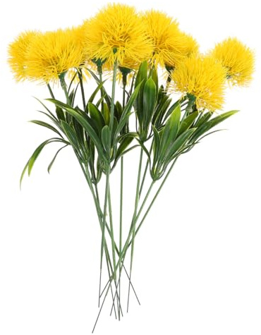 OUNONA 10Er Set Künstliche Löwenzahn Blumen Dekoration Realistische Gefälschte Blüten 9.84 Zoll Simulierte Pflanzendekoration Für Hochzeit Party Wohnaccessoires