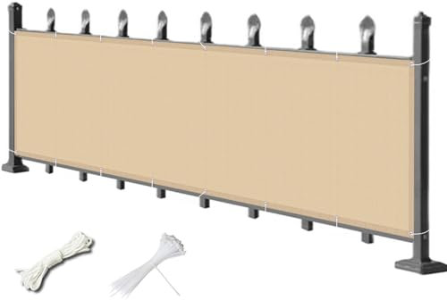 SXEVZOO Sichtschutz für Zaun Klein Balkonverkleidung Höhe 30/40/50cm Terrassenumspannungen Reißfest HDPE Garten-Sichtschutz-Gitter mit Kabelbindern (Color : Beige, Size : 40x240cm)