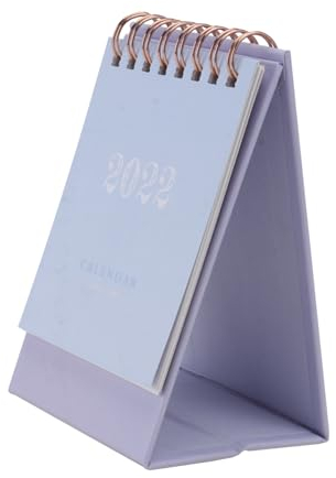 VILLCASE 2 Stück 2021 2021 Zubehör Für Stehtische Mini-desktop- 2020-2021 Mini-tischkalender Minikalender 2020-2021 Heftklammern Tischkalender Standkalender Papier Violett