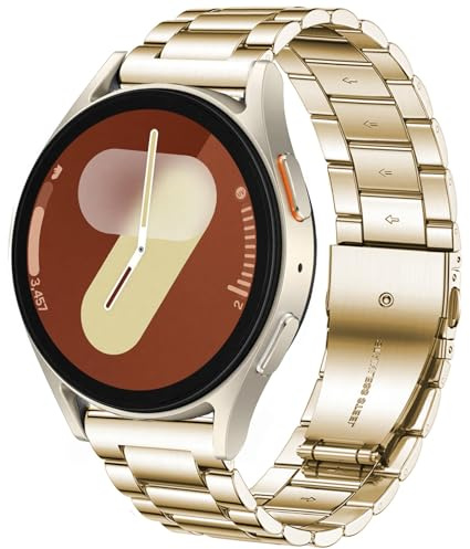 DEALELE Armband Kompatibel mit Samsung Galaxy Watch 7 / FE / 6/6 Classic / 5/5 Pro / 4/4 Classic / 3 41mm / Huawei GT3 42mm, 20mm Edelstahl Metall Ersatz Armbänd für Herren Damen