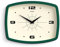 JONES CLOCKS® Film wanduhr | Rechteckige retrouhr | 25cm | Dunkelgrün | Cooler midcentury designerlook für küche, Wohnzimmer oder büro