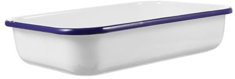 Cabilock Emaillierte Backform Aufbewahrungsform Aus Stabilem Material 19x28cm Hitzebeständig Und Antihaft Für Brot Obst Gemüse Und Snacks