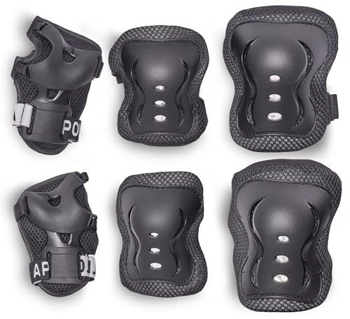 Apollo Schoner Set für Kinder, Knie und Ellenbogenschützer Kinder und für Handgelenk, Protektoren Kinder zum Inliner Skateboard BMX Radfahren, Inliner Schoner Kinder, Knieschützer Kinder