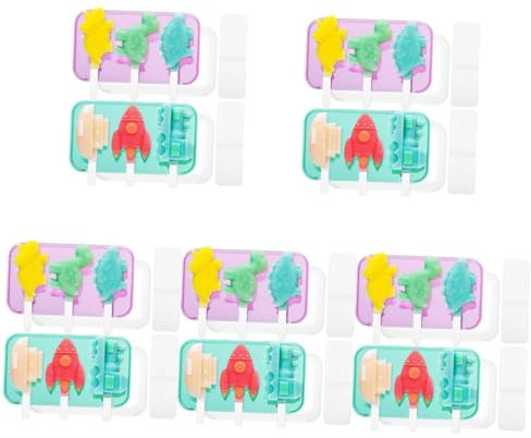 PRETYZOOM 5 Juegos Tarrinas De Helado Con Tapa Titulares Cono Desencadenar Cucharada De Helado Reutilizable Fabricador De Cubitos De Hielo Glacial Tapas Doble Gel De Sílice 2 Piezas * 5