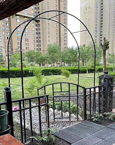 Arche de jardin en métal noir pour plantes grimpantes, treillis, pergola, arche pour mariage, tonnelle d'escalade avec arche de rose et support de vigne de raisin, décoration extérieure, taille L 140
