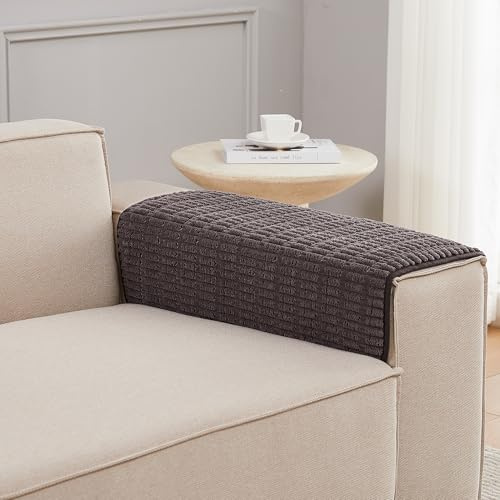 Meider Sofa Armrest Cover Couch Arm Cover Arm Covers for Chair, Anti-Slip Couch Arm Protectors Washable Sofa Arm rest Covers (Coffee, 46x66cm 2pcs)
