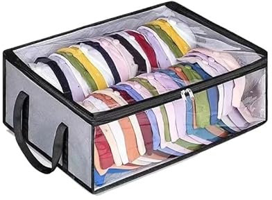 HESHUWEN Sombreros Caja Sombrerera Plegable de Gran Capacidad con Capacidad for 40 Sombreros, Ideal for dormitorios.(Gray)