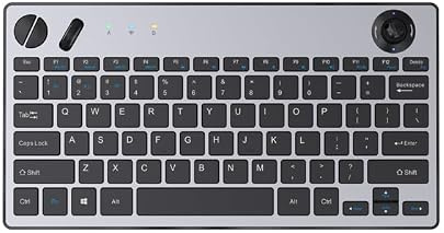 JOMAA 78 Tasten Dual Mode Wireless Trackball Tastatur, Bluetooth 5.0 & 2.4G Wireless Tastatur mit 19mm Trackball für Windows Mac iOS Android Computer Tablet Desktop