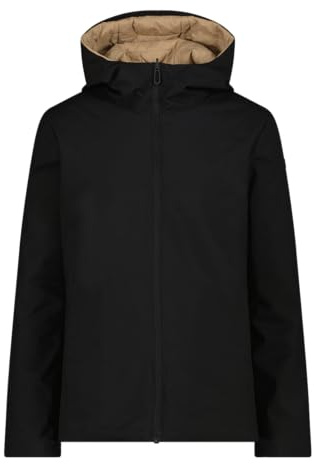 CMP Giacca Reversibile con cappuccio da donna, 35K3586 (IT, Testo, L, Regular, Regular, Nero)
