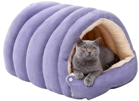 Cama Cueva para Gatos | Cerrado para para Mascotas | Cama para Gatos de Fieltro Suave cálido | Cómoda Interior para y Cachorros para Perros pequeños, medianos y gra