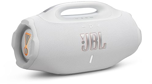 JBL Boombox 4 Portable Bluetooth Speaker, Waterproof, Deep Bass - White
