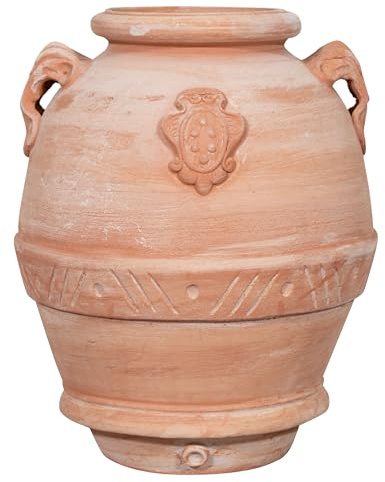 Biscottini Orcio in terracotta con manici 56x46x40 cm - Vasi per piante - Fioriera da esterno - Vaso in terracotta - Vaso alto da interno - Fioriere da esterno decorativa