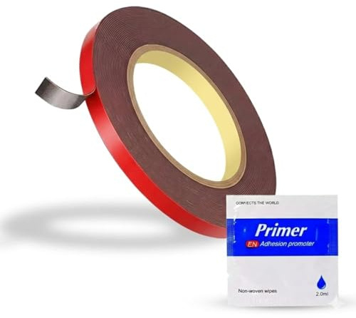 Rugistic Heavy Duty Double Sided Tape – Mounting Tape 10mm x 3m, Heat & Water Resistant, Ultra Strong Adhesive for Number Plates, Car Trim, LED Strips, Home & Office Use