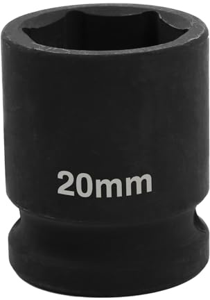 Uxney 1/2 Schlagschrauber Stecknuss 20mm 6-Kant, Chrom-Molybdän Stahl, für Kfz-Werkstatt und Industrie