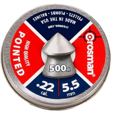 Bälle 5,5 mm CAL 22 Blei gepunktet mit Spitze CROSMAN Druckluft PCP