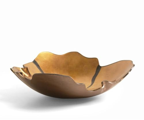 LIBANGRONG-888 Fruit Basket Irregular Golden Glass Fruit Platter Artistic Black Accent Design Serving Dish Modern Table Decor Fruit basket bowl