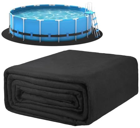 FUBESK 12ft Round Above Ground Pool Liner Pad for Protection, Black Non-Woven Felt Underfloor Padding for Pool Base