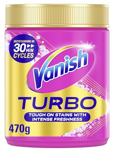 Vanish Turbo Stain Remover Powder, 470g, Boosted Oxi Action for Quick Wash, Removes Stains, Safe on Colours & White