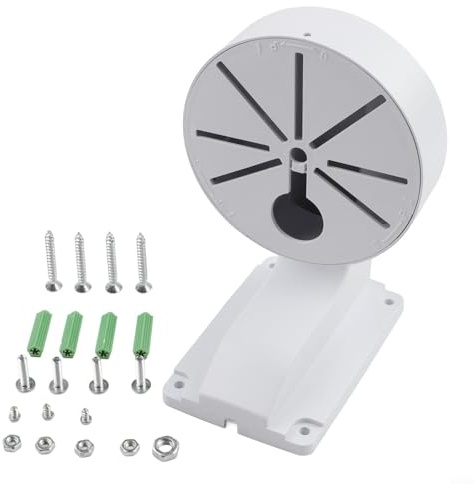 Soporte de cámara domo en forma de L de plástico para interior y exterior, montaje en pared de seguridad CCTV, 74 x 117 x 163 mm, color blanco, apto para cámaras domo estándar, incluido el modelo