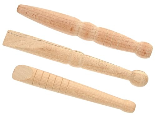COOPHYA Bastoncini da Massaggio Superficie Liscia Set 3 in Legno e Massaggio Muscolare e Diverse per Relax Totale per Riflessologia Plantare