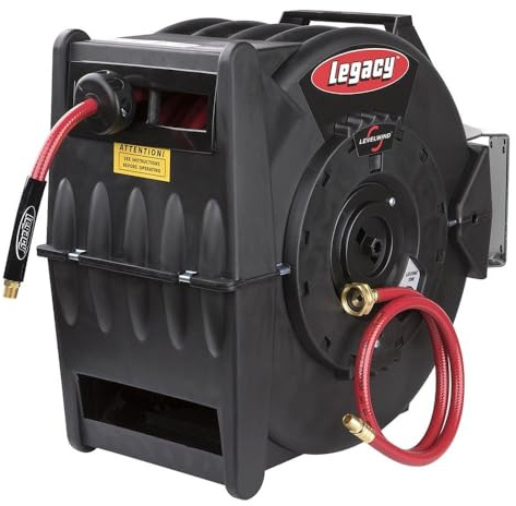 Legacy Levelwind Retractable Air Hose Reel, 3/8 in. x 100 ft., PVC - L8310