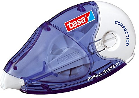 tesa Correction korrigeringstejp för rättelse av tryckt och handskriven text - korrigeringspenna med tejp - refillinsats till tejpapplikator, 4,2 mm