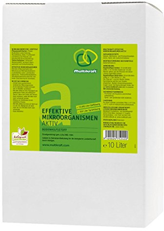Multikraft, Microrganismi Efficaci Ativi (EM attivi) – Cura Naturale del Terreno e delle Piante, Ecologico, Favorisce la Crescita e la Salute, Ideale per Giardino e Agricoltura, 10 Litri