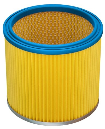 vhbw 1x Faltenfilter kompatibel mit Aqua Vac 1000 | 2000 Plera, 3000 Plus, 6160 F, 6160 P dustri, 6200 F, 6200 P Bulldog Staubsauger - Patronenfilter, Blau Gelb