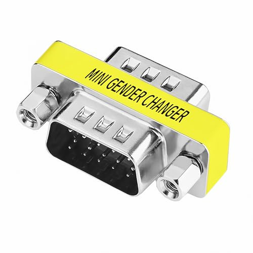 Aukson N07 S-VGA D-SUB Verlängerung Adapter – VGA Stecker Adapter, 15-polig, SVGA, Ideal zur Verlängerung und Verbindung von Kabeln – Perfekt für Monitore und Displays