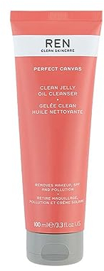 REN Clean Skincare - Perfect Canvas Clean Jelly Oil Cleanser - Tri-Phase Facial Cleanser Transforms from Cleansing Jelly to Facial Oil to Cleansing Milk - Natural Vegan Face Cleanser, 100 ml