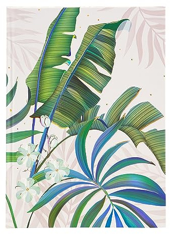 goldbuch Notizbuch DIN A5 Tropical White im Turnowsky Design Kladde mit 200 Seiten Papier 100g/m² blanko Kunstdruckpapier Einband mit Goldprägung und Lesezeichen ca. 15 x 22 cm 64 366