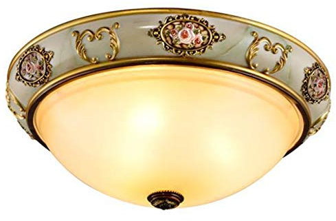 Lampada Da Soffitto A Soffitto in Stile Europeo Resina La Paralume Di Vetro Del Bordo, Può Essere Utilizzato Per Soggiorno Cucina Ristorante Corridoio Balcone Illuminazione,40cm
