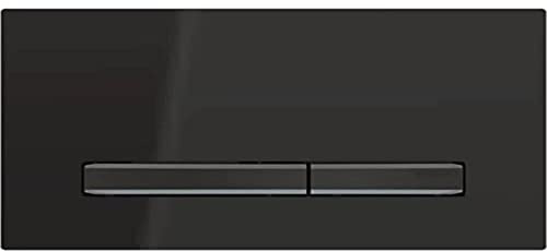 Geberit Sigma50 Bedienfeld 2-Tasten, Platte schwarz, Knöpfe chrom-schwarz