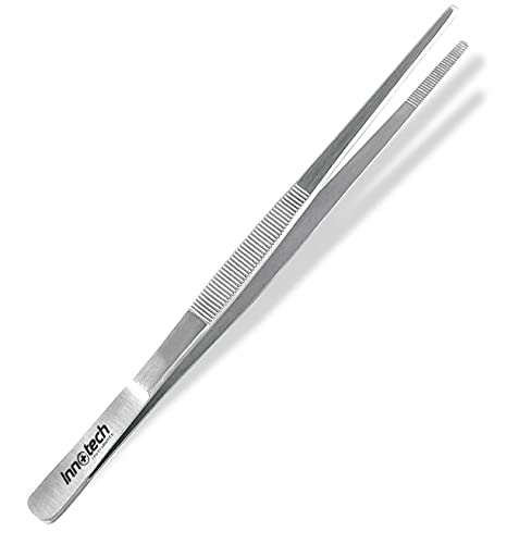 Innotech Instruments Grill Tweezers for Grill, Cooking Tweezers for Fine Catering Kitchen, Sideboard Tweezers, Kitchen Tweezers as Tongs, Candy Bar, Tweezers Stainless Steel Straight (50 cm)