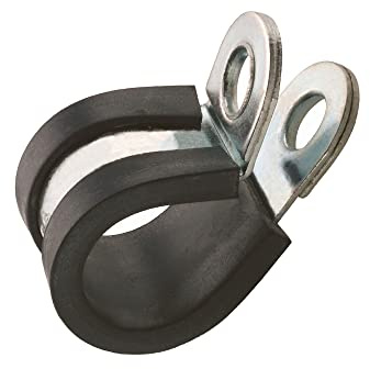 KafTon 10 Pack Rubber Lined P Clips Hose Pipe Clamp Stainless Steel - Premium Quality (25mm)